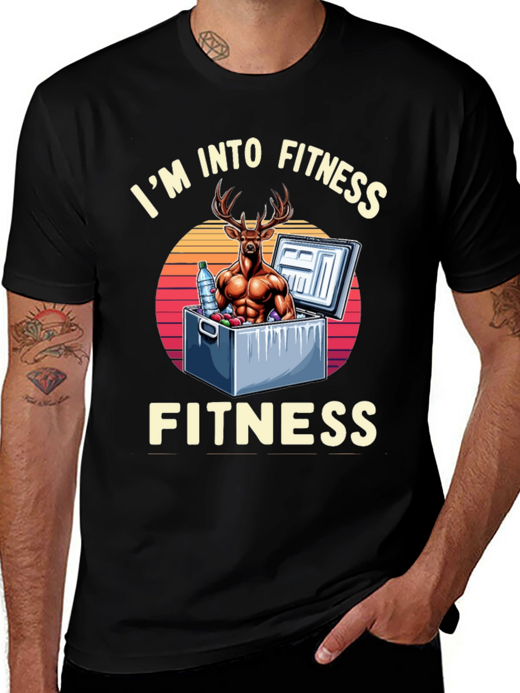 Fitness Deer Graphic T-Shirt