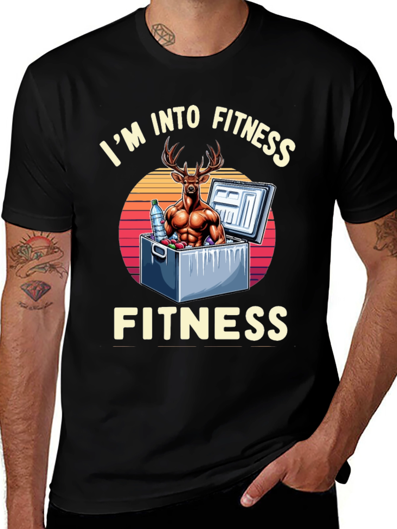 Fitness Deer Graphic T-Shirt