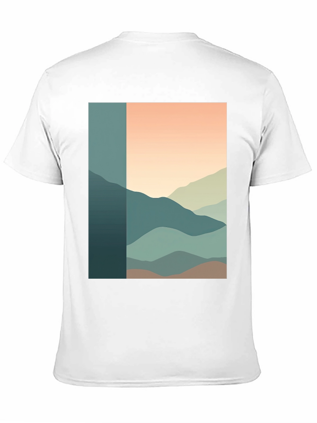 Abstract Mountain Range Graphic Tee - Black