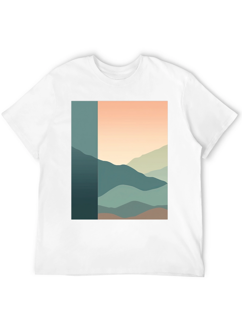 Abstract Mountain Range Graphic Tee - Black