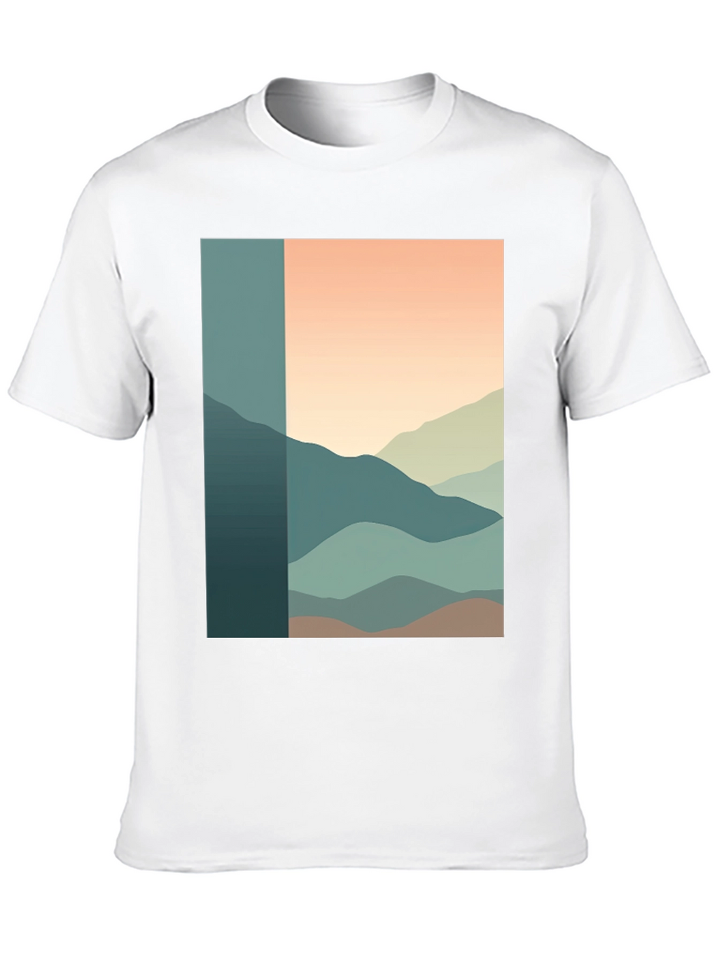 Abstract Mountain Range Graphic Tee - Black