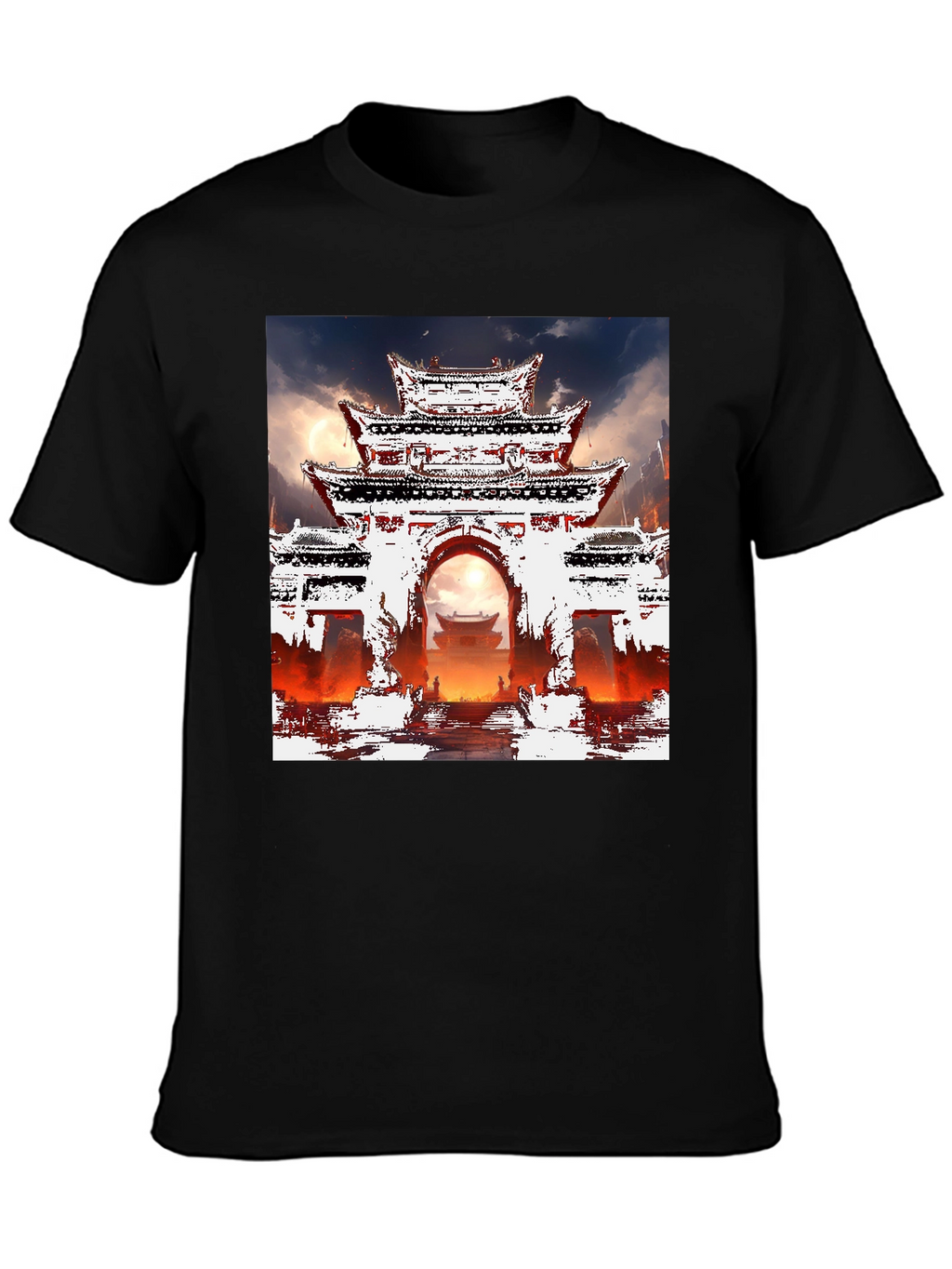 Oriental Gate T-Shirt - Graphic Tee - Mens