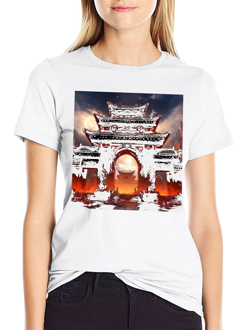 Oriental Gate T-Shirt - Graphic Tee - Mens