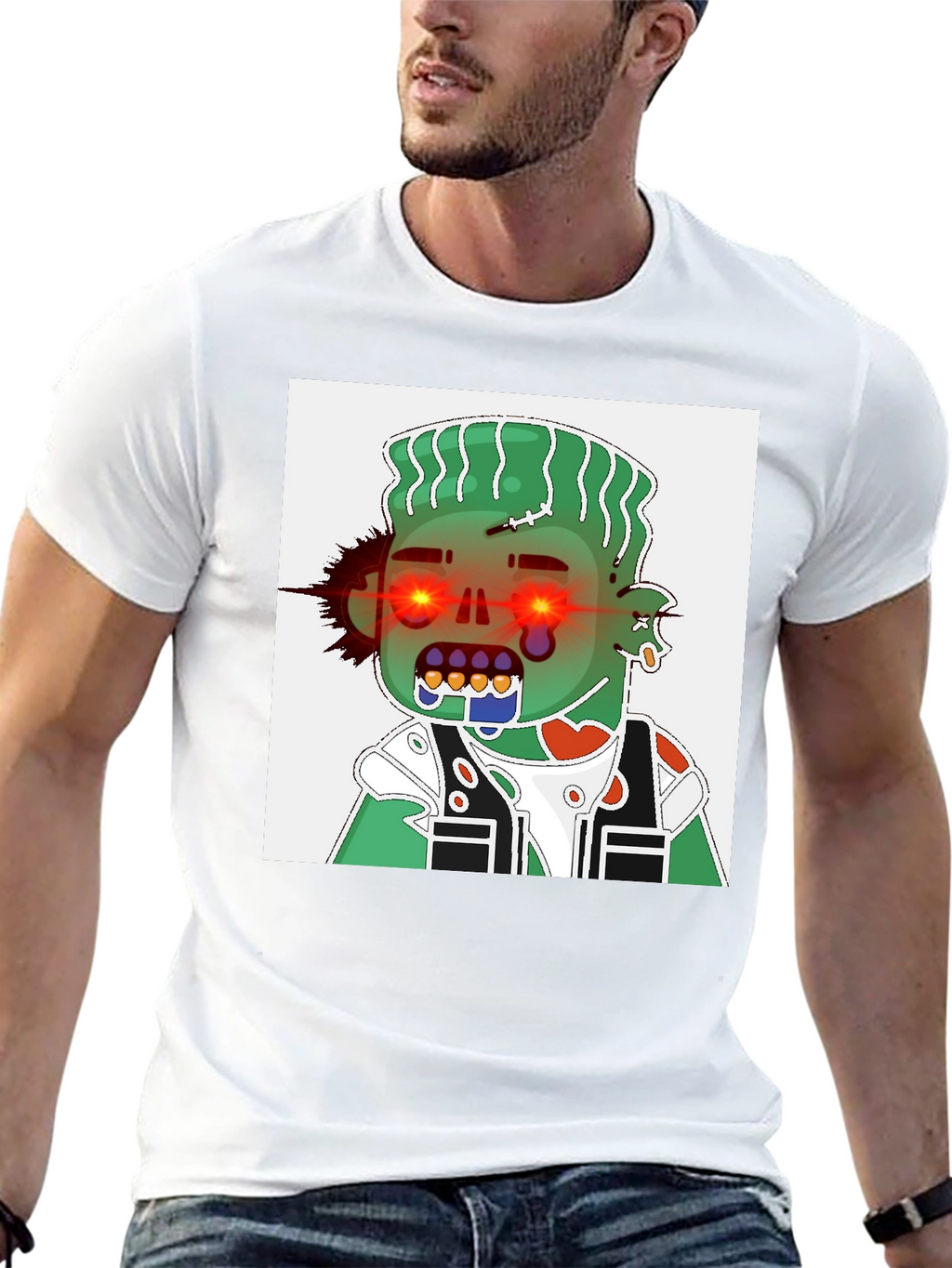 Zombie Cartoon Graphic Tee - Black