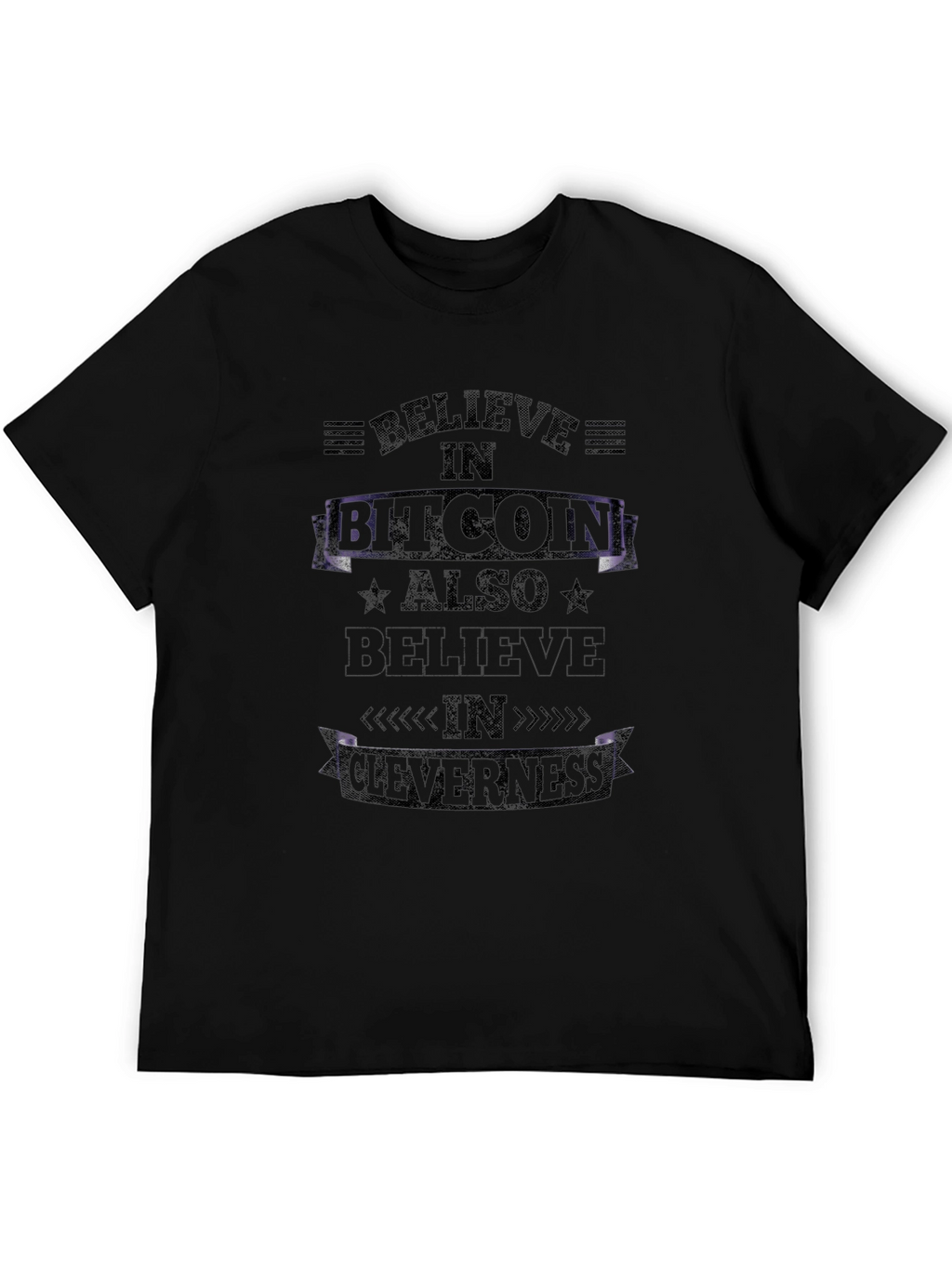 Believe in Bitcoin Mens Black Graphic Tee