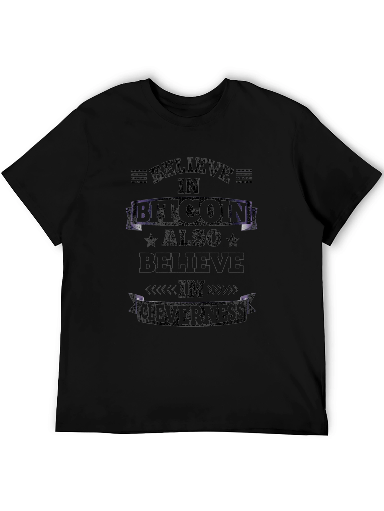 Believe in Bitcoin Mens Black Graphic Tee