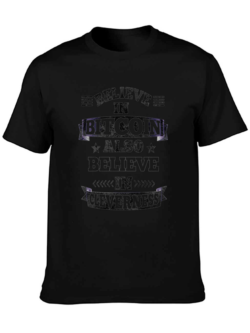 Believe in Bitcoin Mens Black Graphic Tee