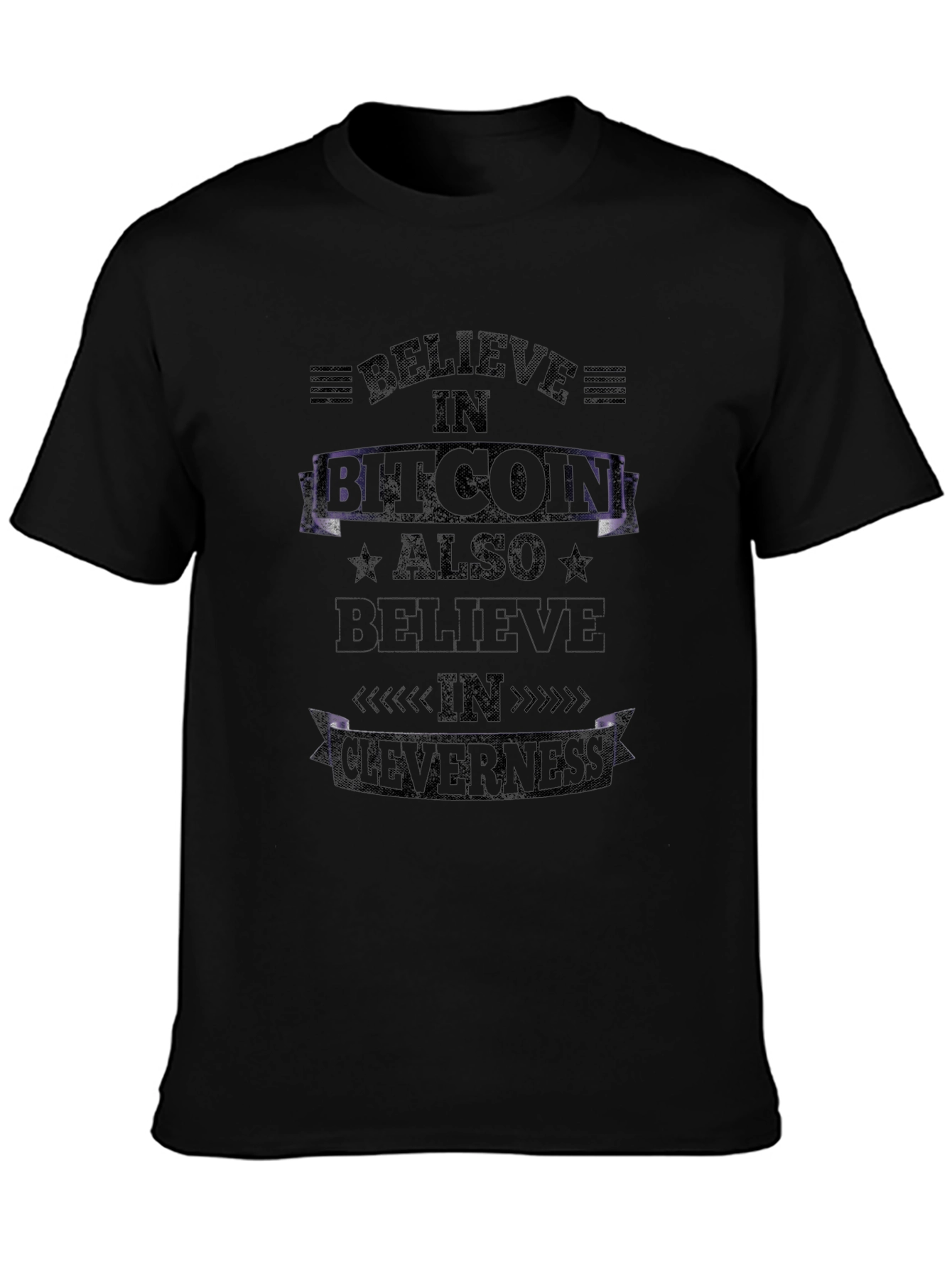 Believe in Bitcoin Mens Black Graphic Tee