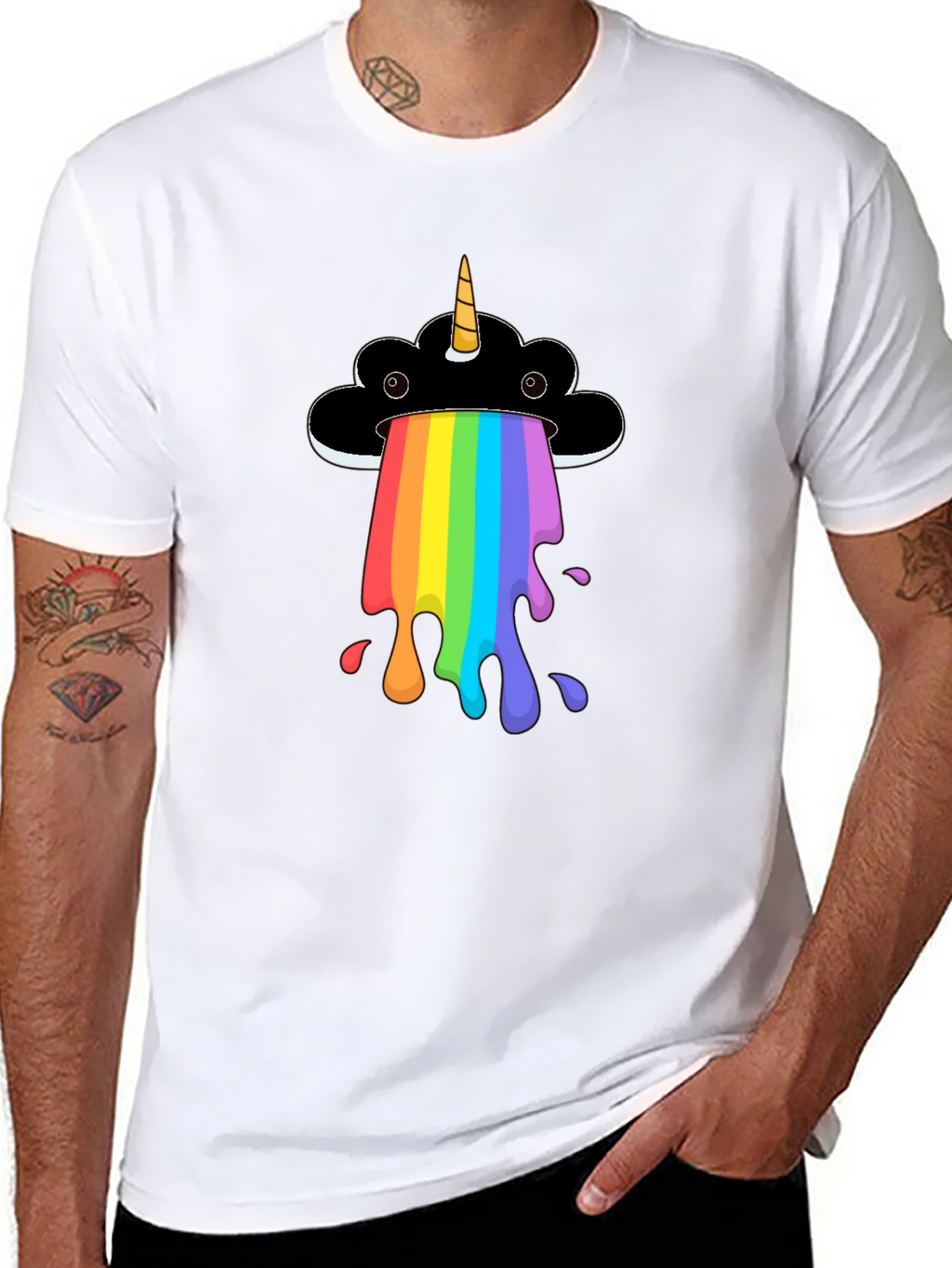 Rainbow Unicorn Cloud Graphic T-Shirt