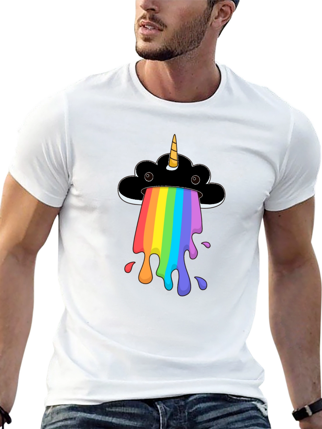 Rainbow Unicorn Cloud Graphic T-Shirt