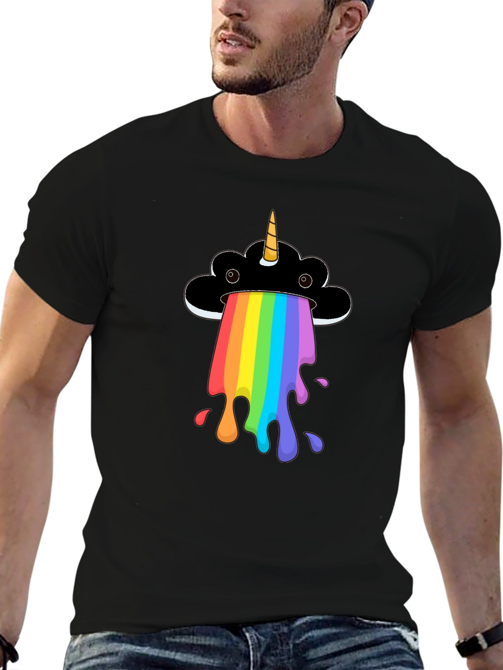 Rainbow Unicorn Cloud Graphic T-Shirt