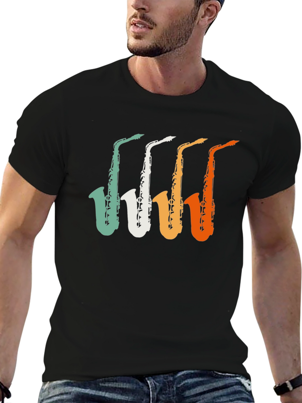 Retro Saxophone Graphic Tee
