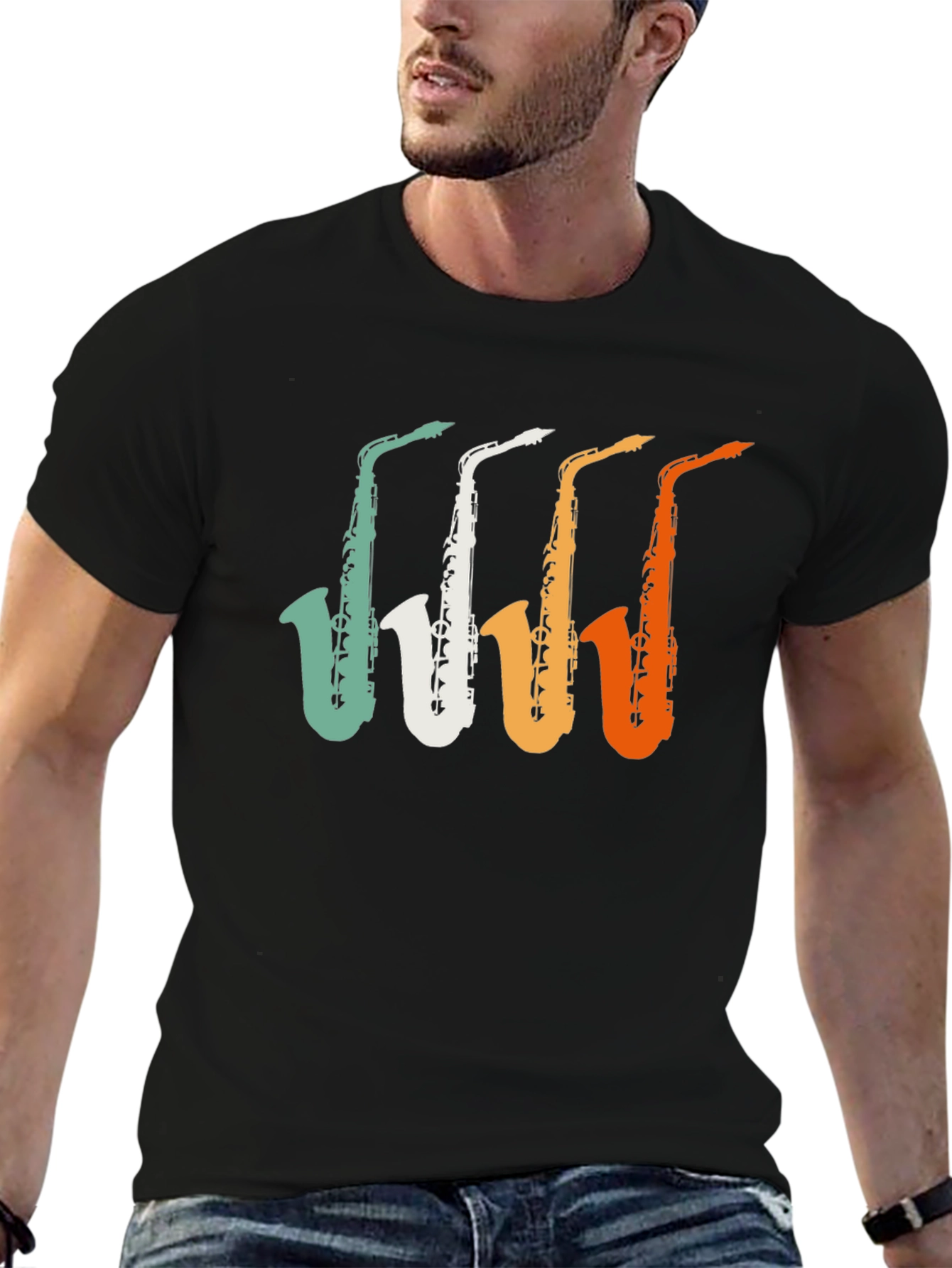 Retro Saxophone Graphic Tee