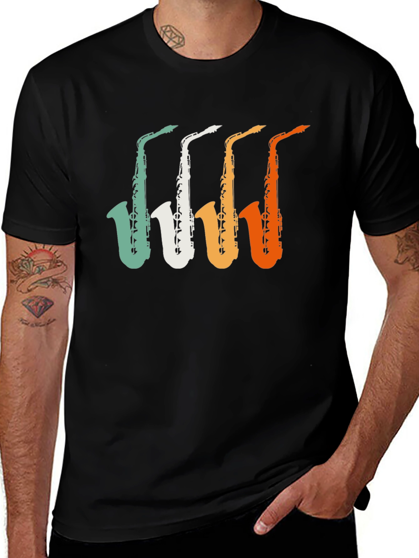 Retro Saxophone Graphic Tee