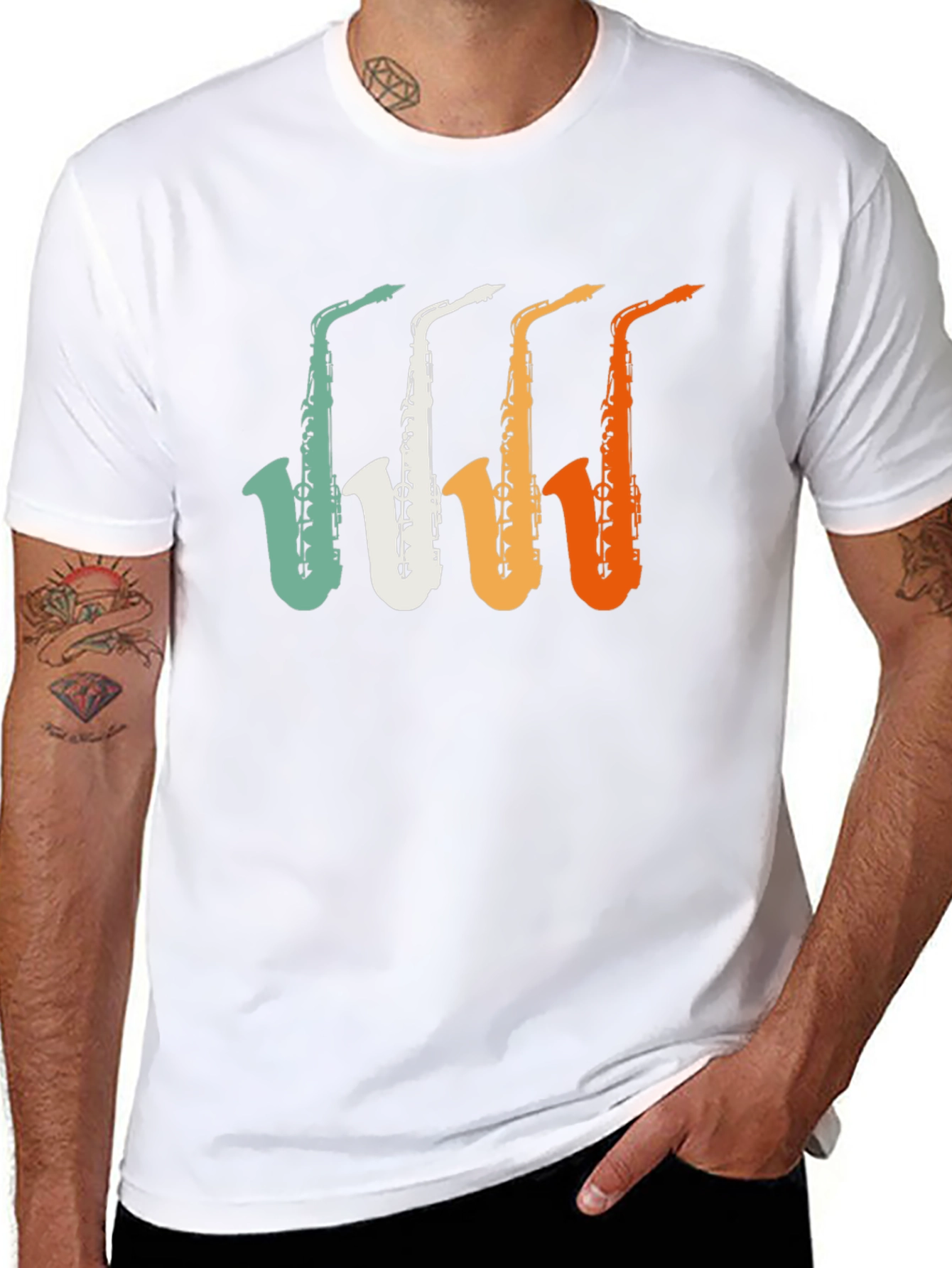 Retro Saxophone Graphic Tee