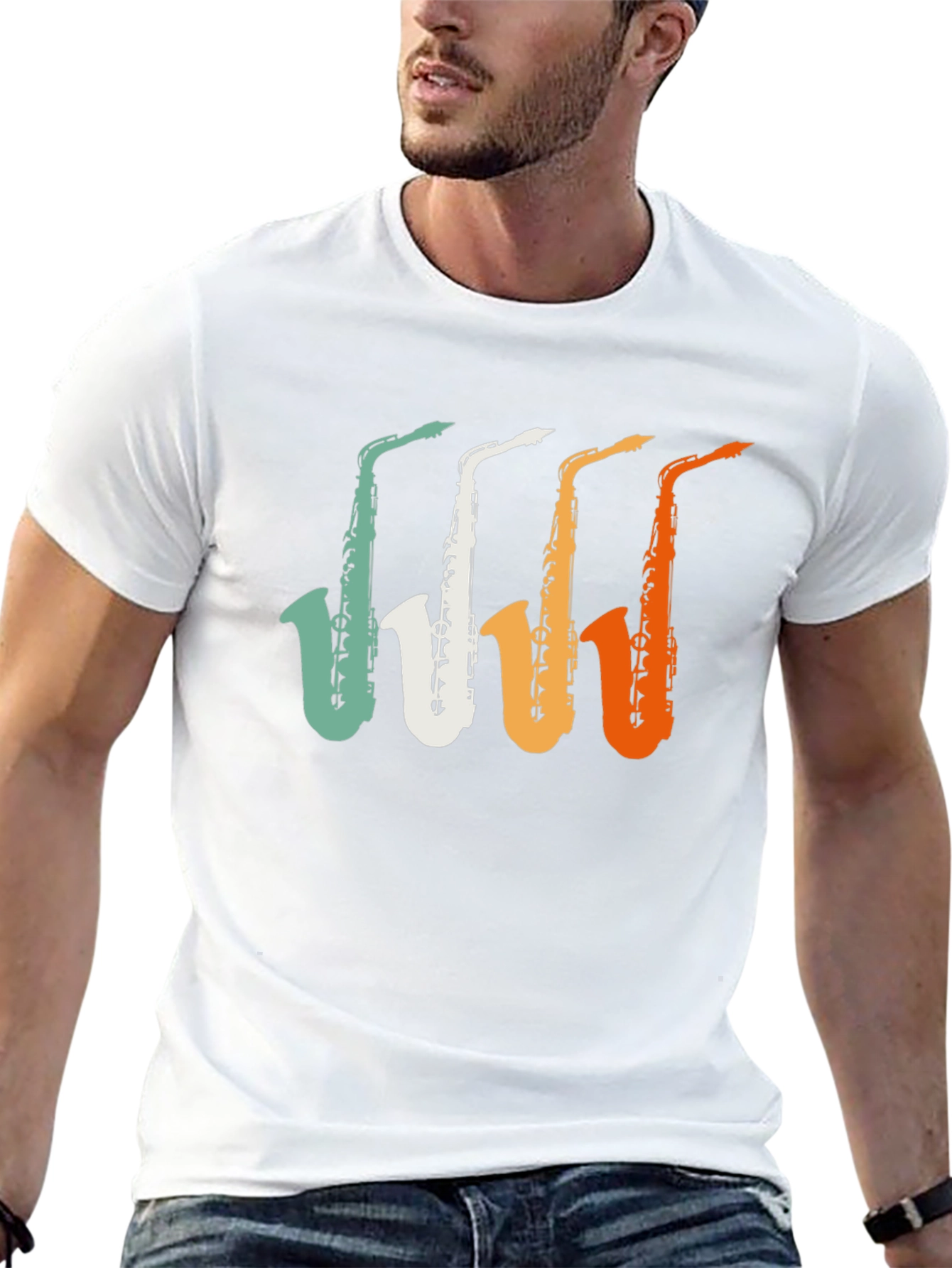 Retro Saxophone Graphic Tee