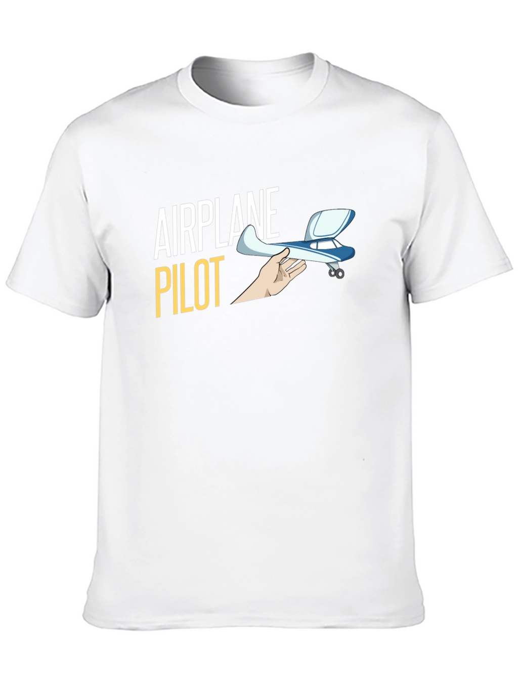 Airplane Pilot Graphic T-Shirt - Black Crew Neck Tee