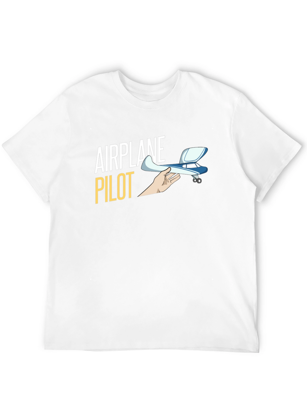 Airplane Pilot Graphic T-Shirt - Black Crew Neck Tee