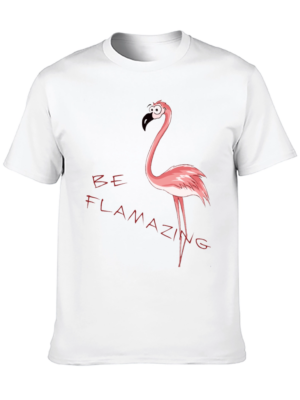 Be Flamazing Cartoon Flamingo Graphic Black T-Shirt