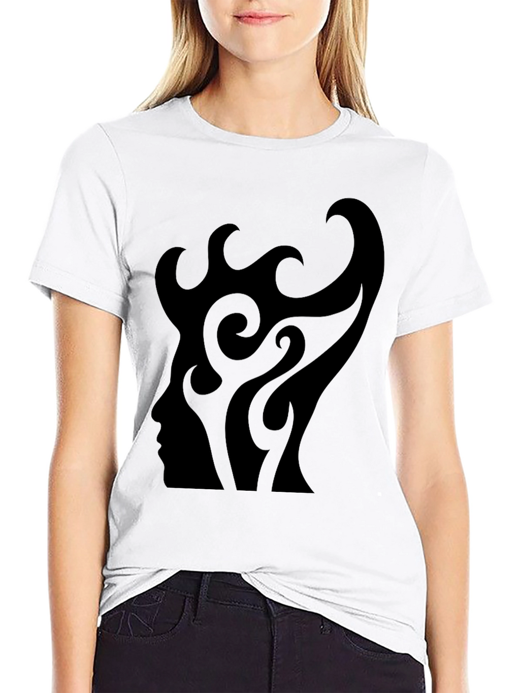 Abstract Silhouette Graphic Tee - Mens Black T-Shirt