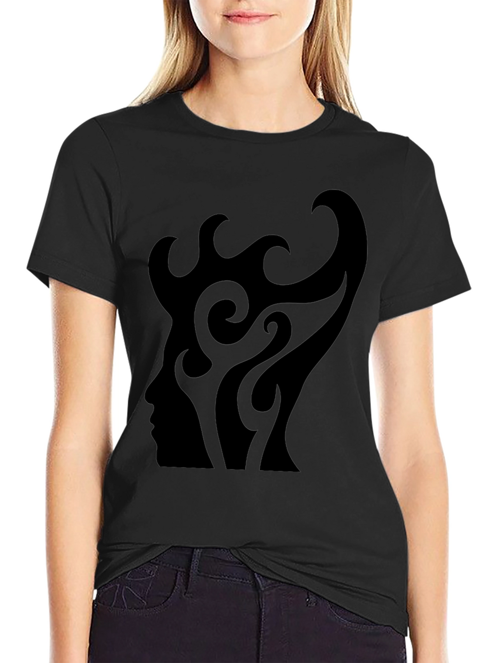 Abstract Silhouette Graphic Tee - Mens Black T-Shirt