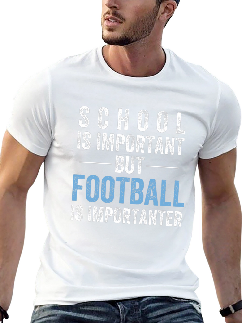 Funny Football T-Shirt: School Is Important But Football!
