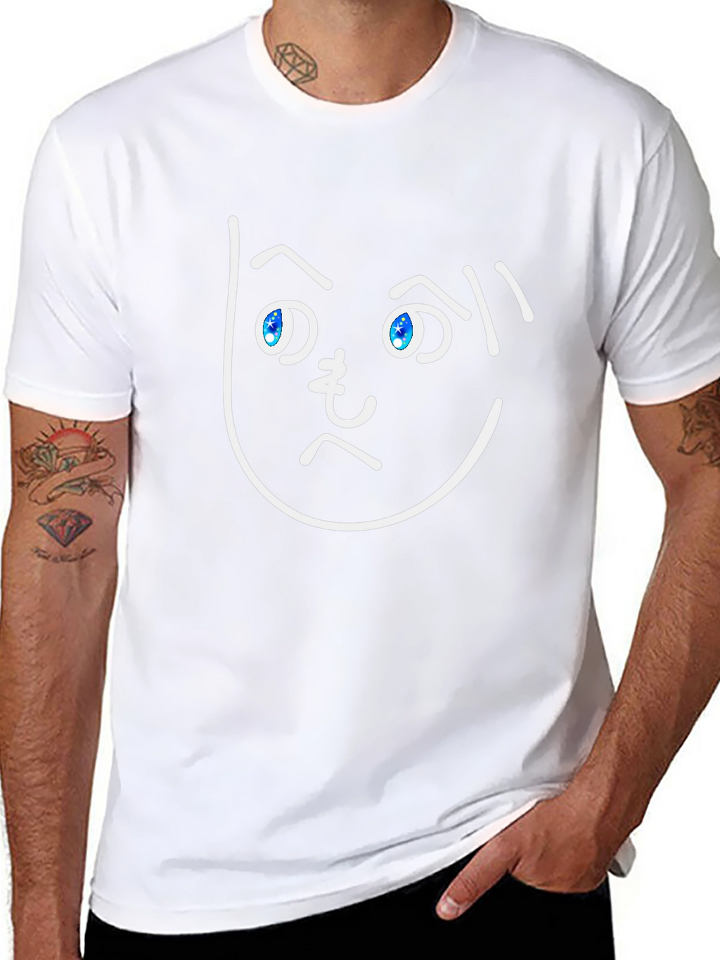 Funny Face Graphic Tee - Black Cotton T-Shirt