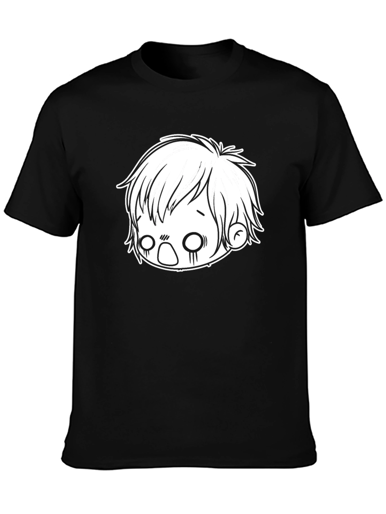 Anime Boy Graphic Black T-Shirt