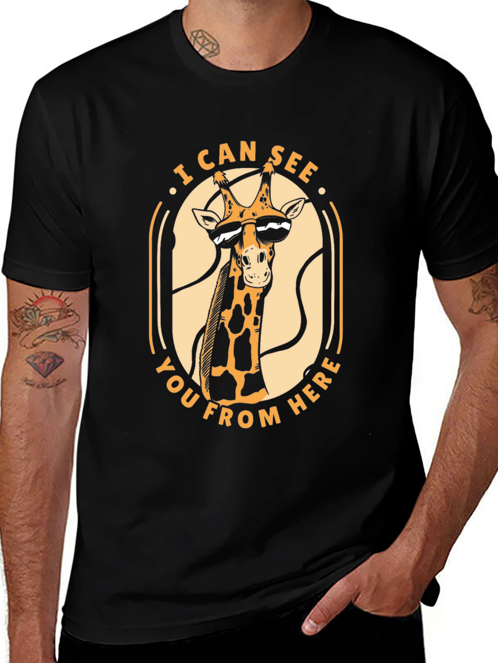 Cool Giraffe Graphic Tee - I Can See You