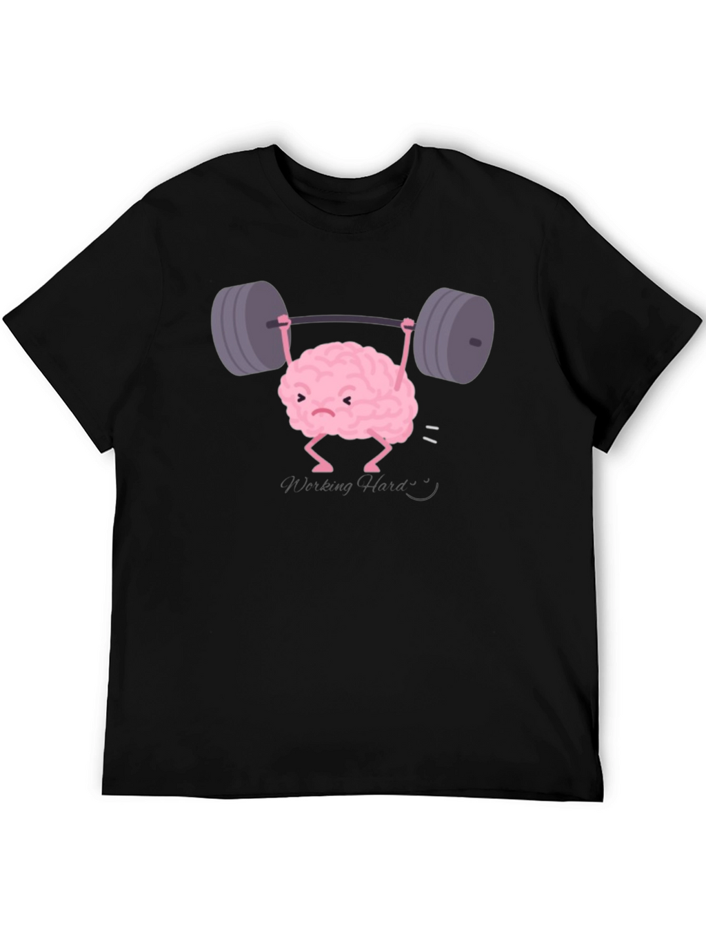 Brain Lifting Weights Funny Black T-Shirt