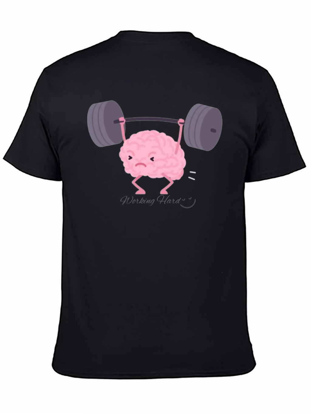 Brain Lifting Weights Funny Black T-Shirt