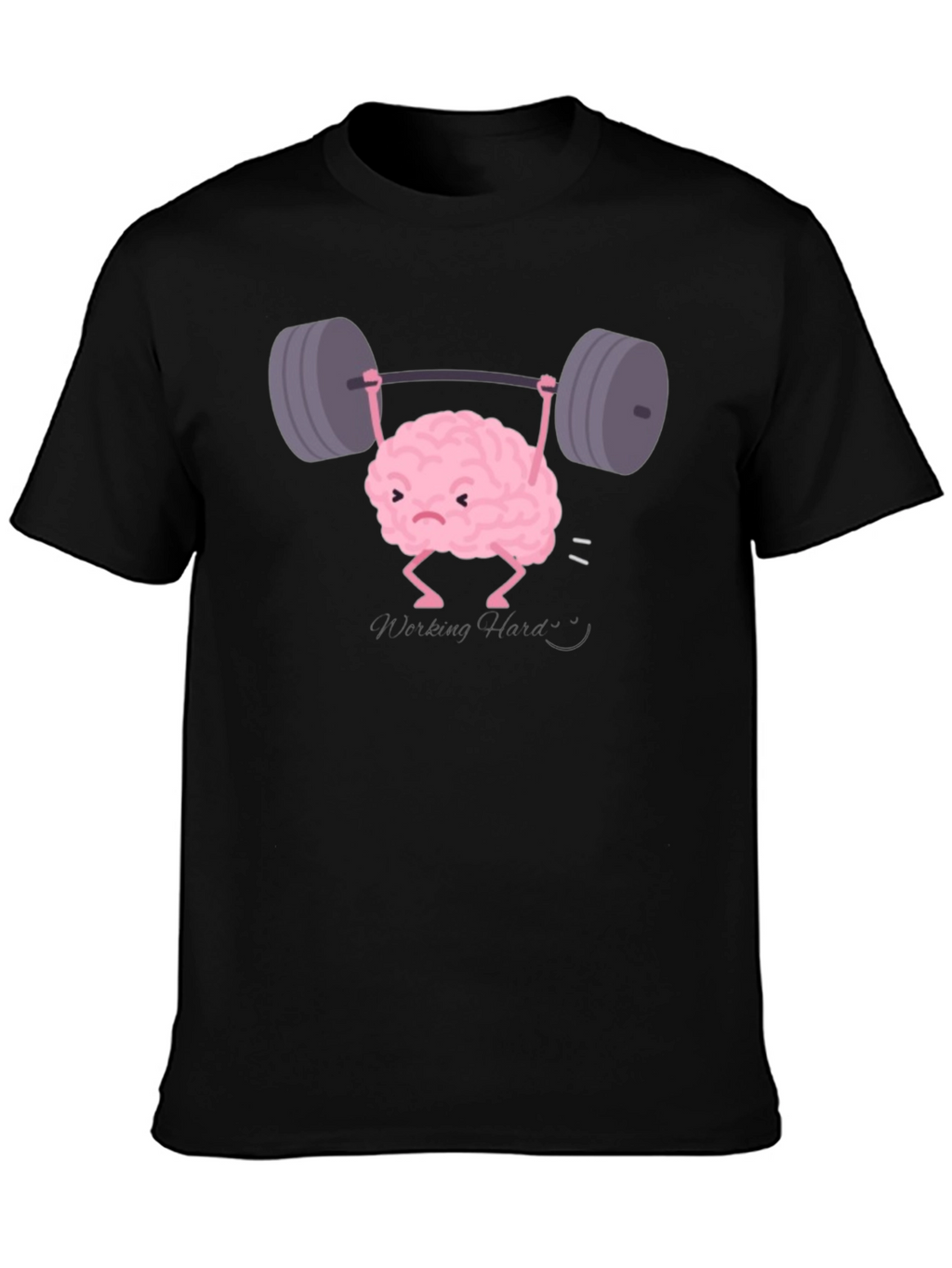 Brain Lifting Weights Funny Black T-Shirt