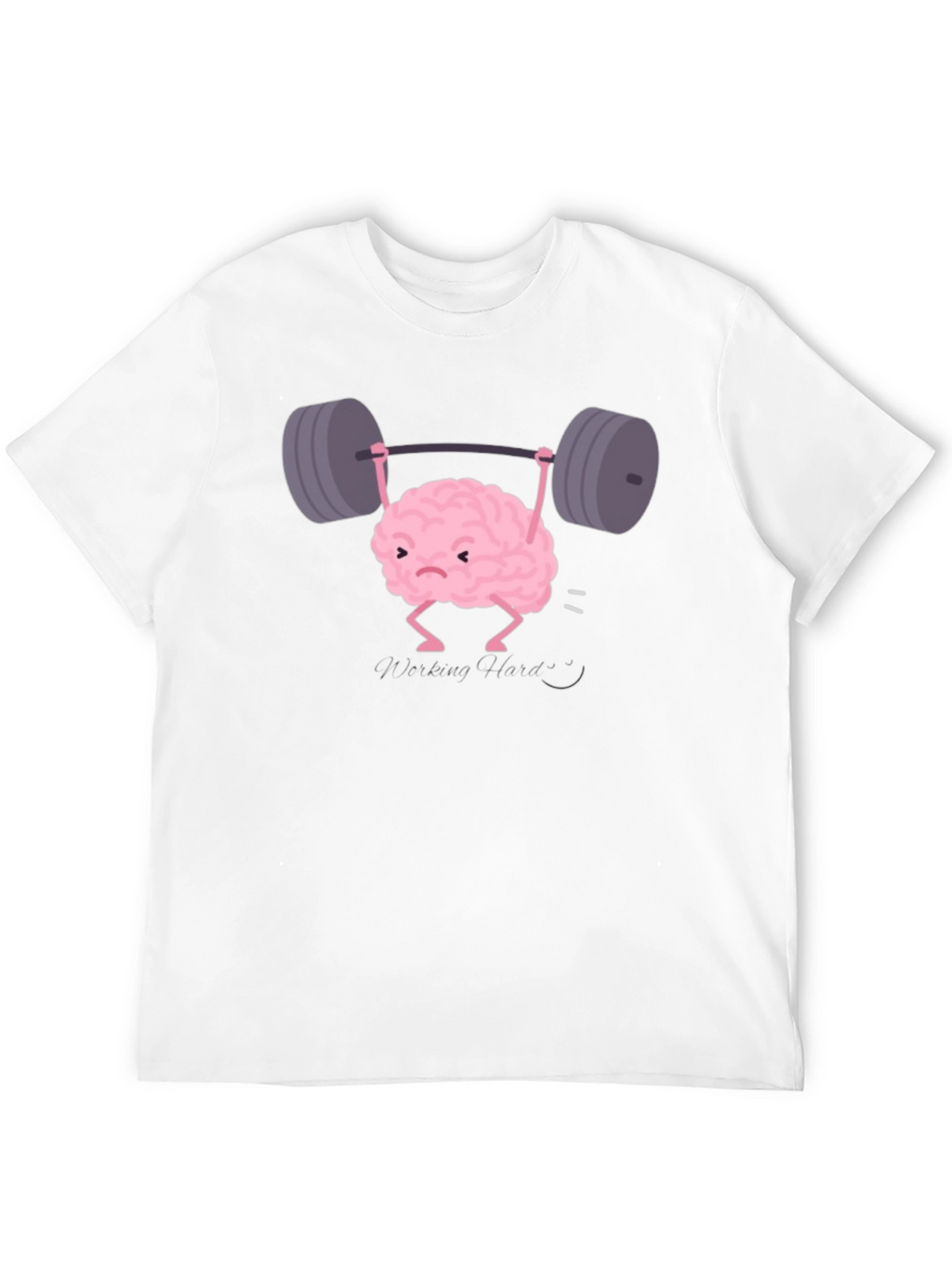 Brain Lifting Weights Funny Black T-Shirt