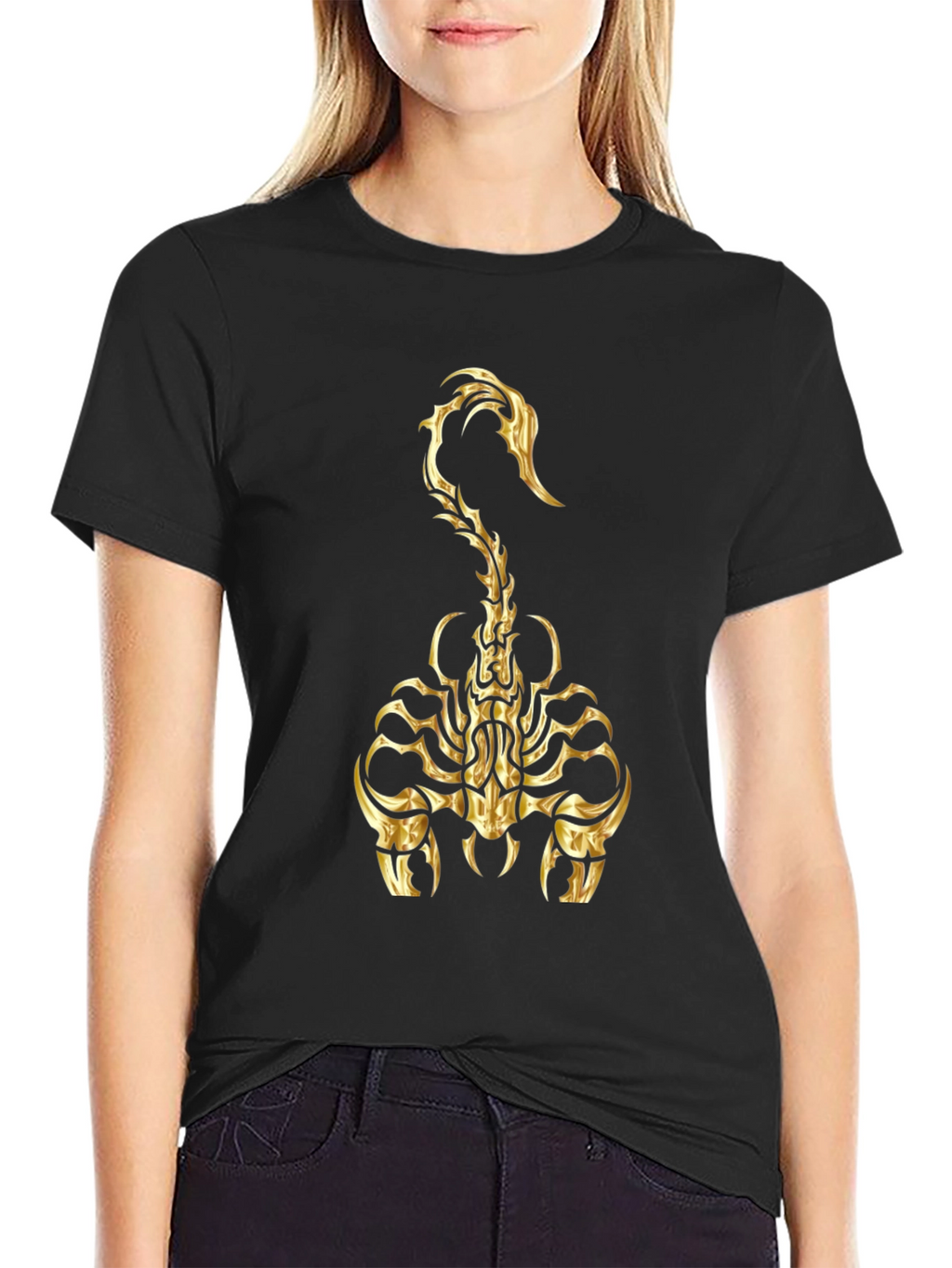 Golden Scorpion Graphic Tee - Black