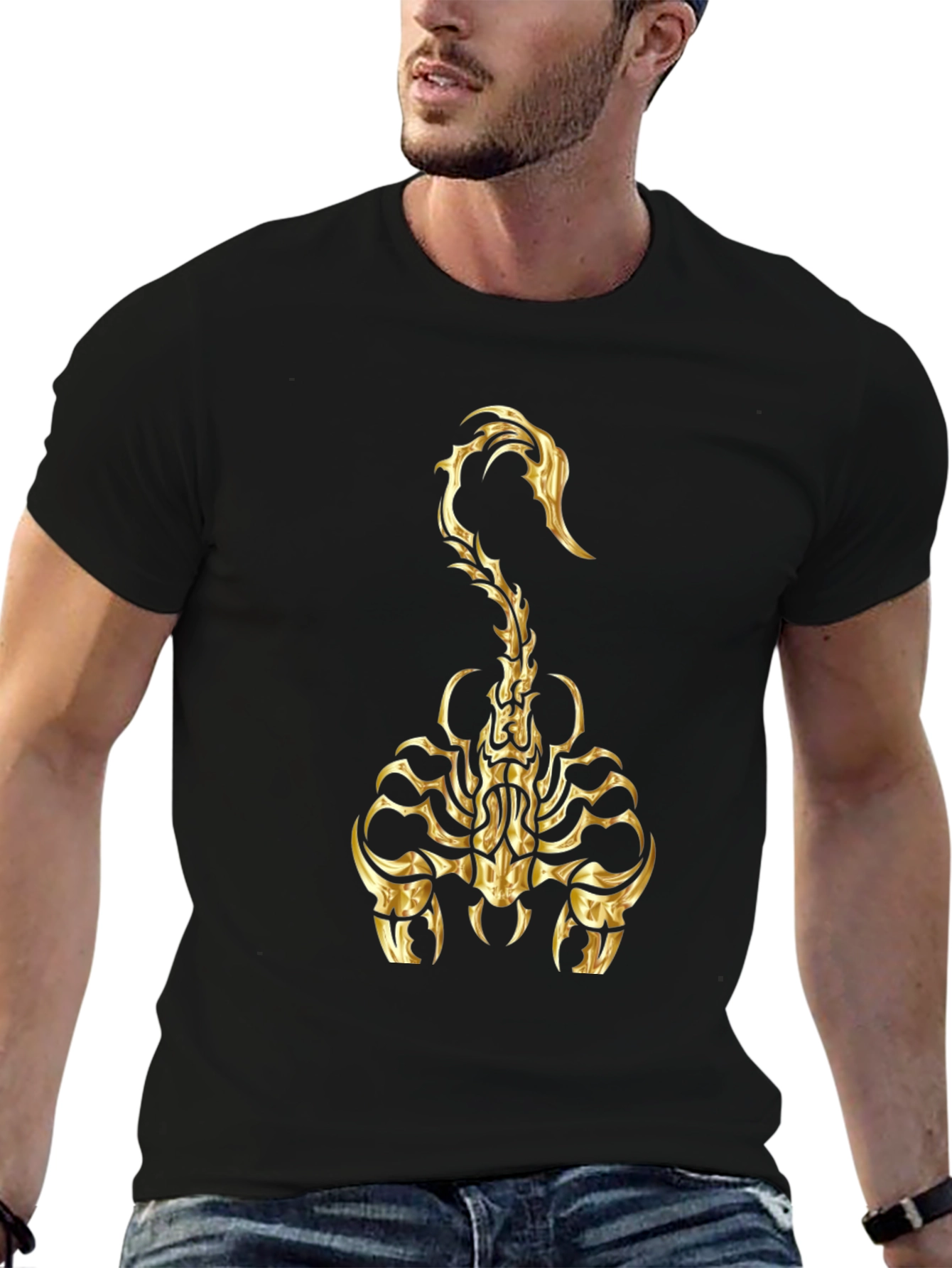 Golden Scorpion Graphic Tee - Black