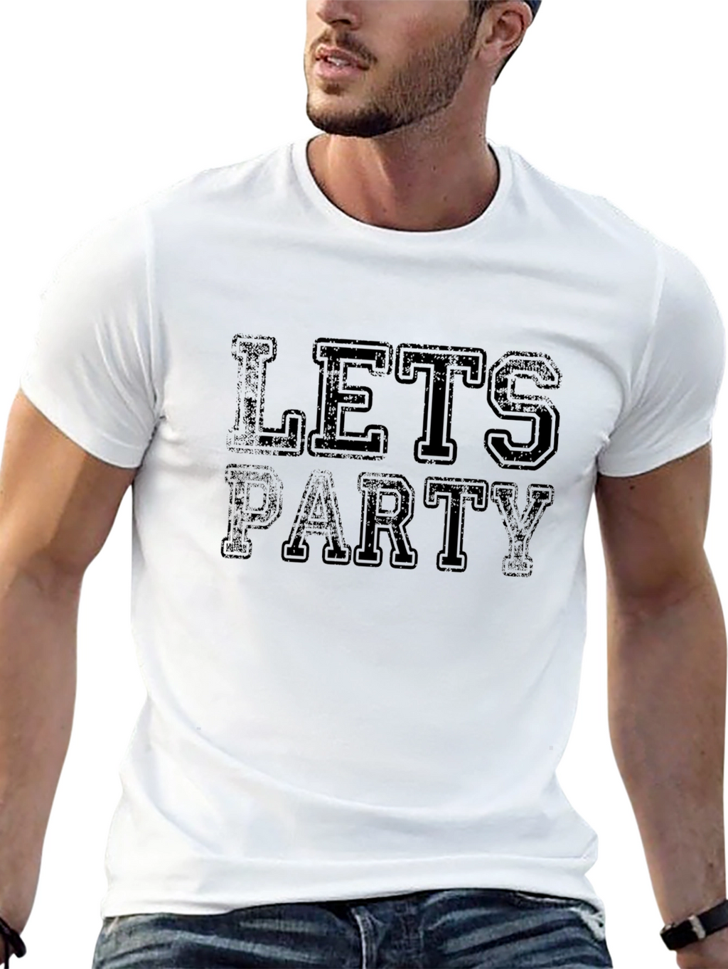 Lets Party Black Graphic T-Shirt