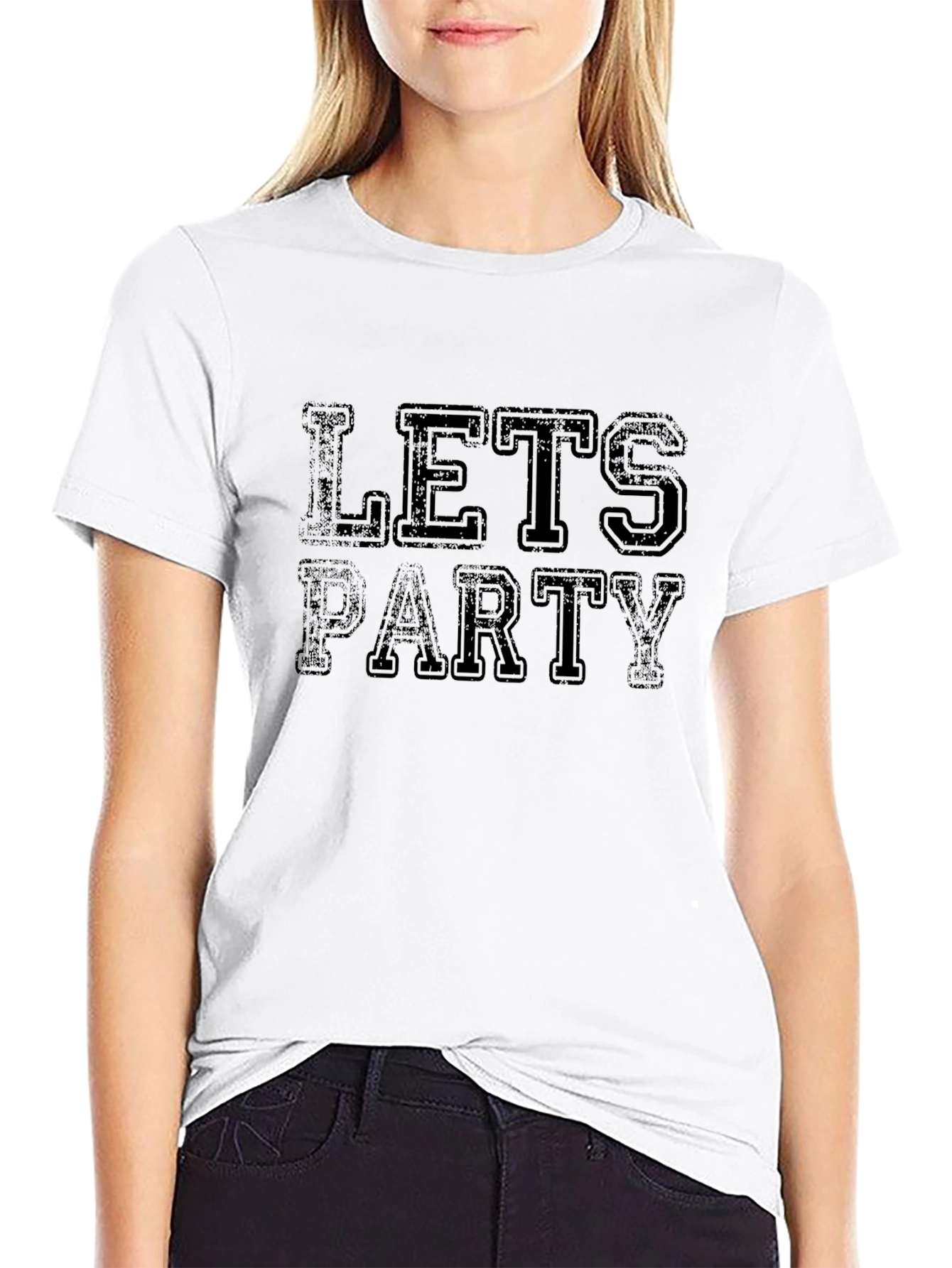 Lets Party Black Graphic T-Shirt