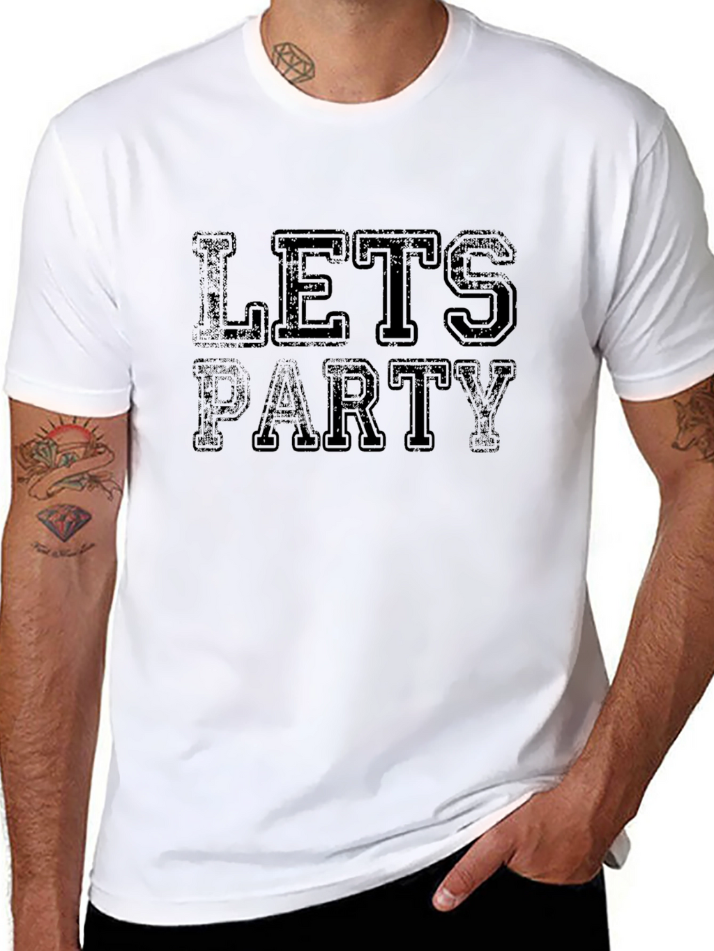 Lets Party Black Graphic T-Shirt