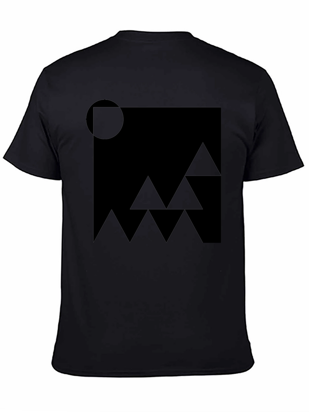 Abstract Geometric Black Graphic T-Shirt