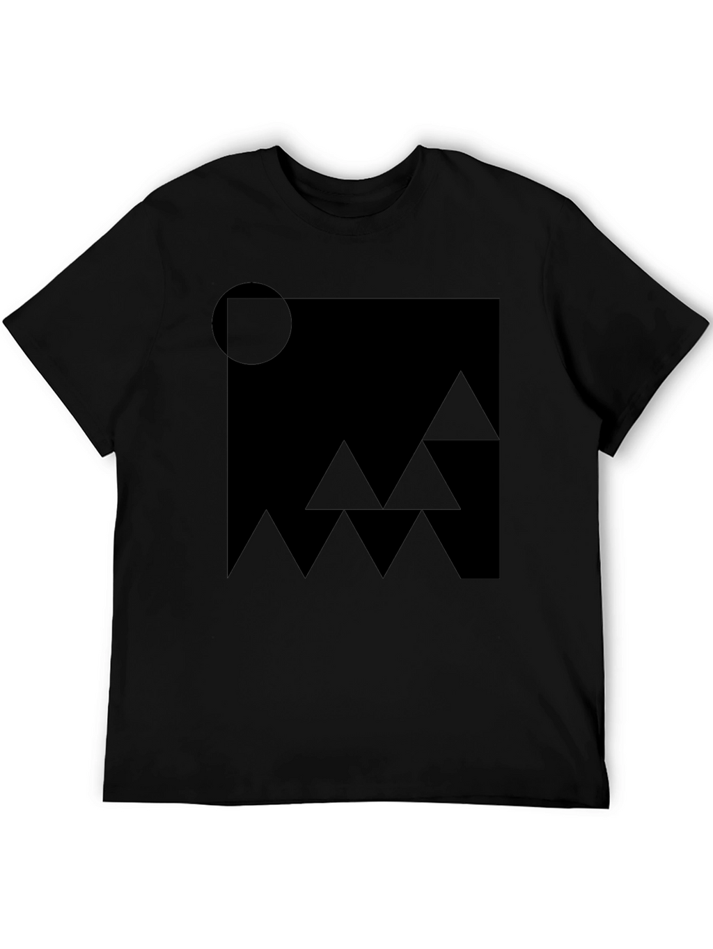 Abstract Geometric Black Graphic T-Shirt