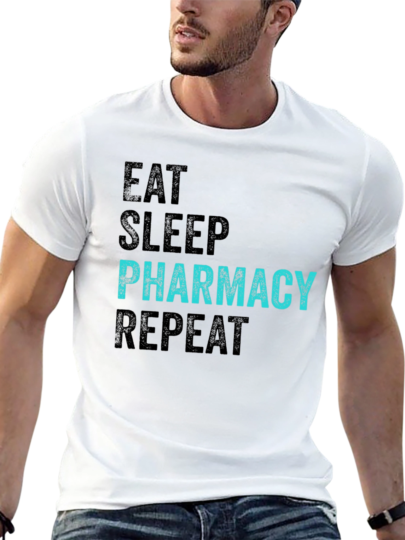 Eat Sleep Pharmacy Repeat Black T-Shirt