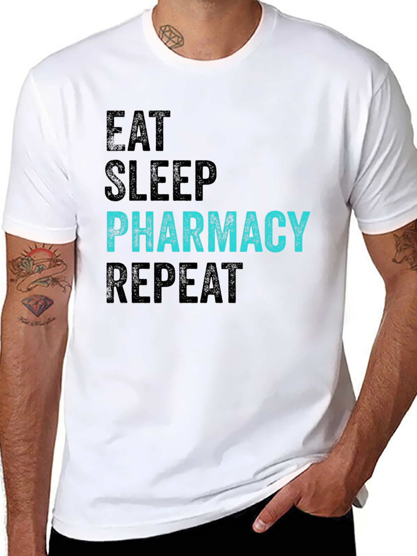 Eat Sleep Pharmacy Repeat Black T-Shirt
