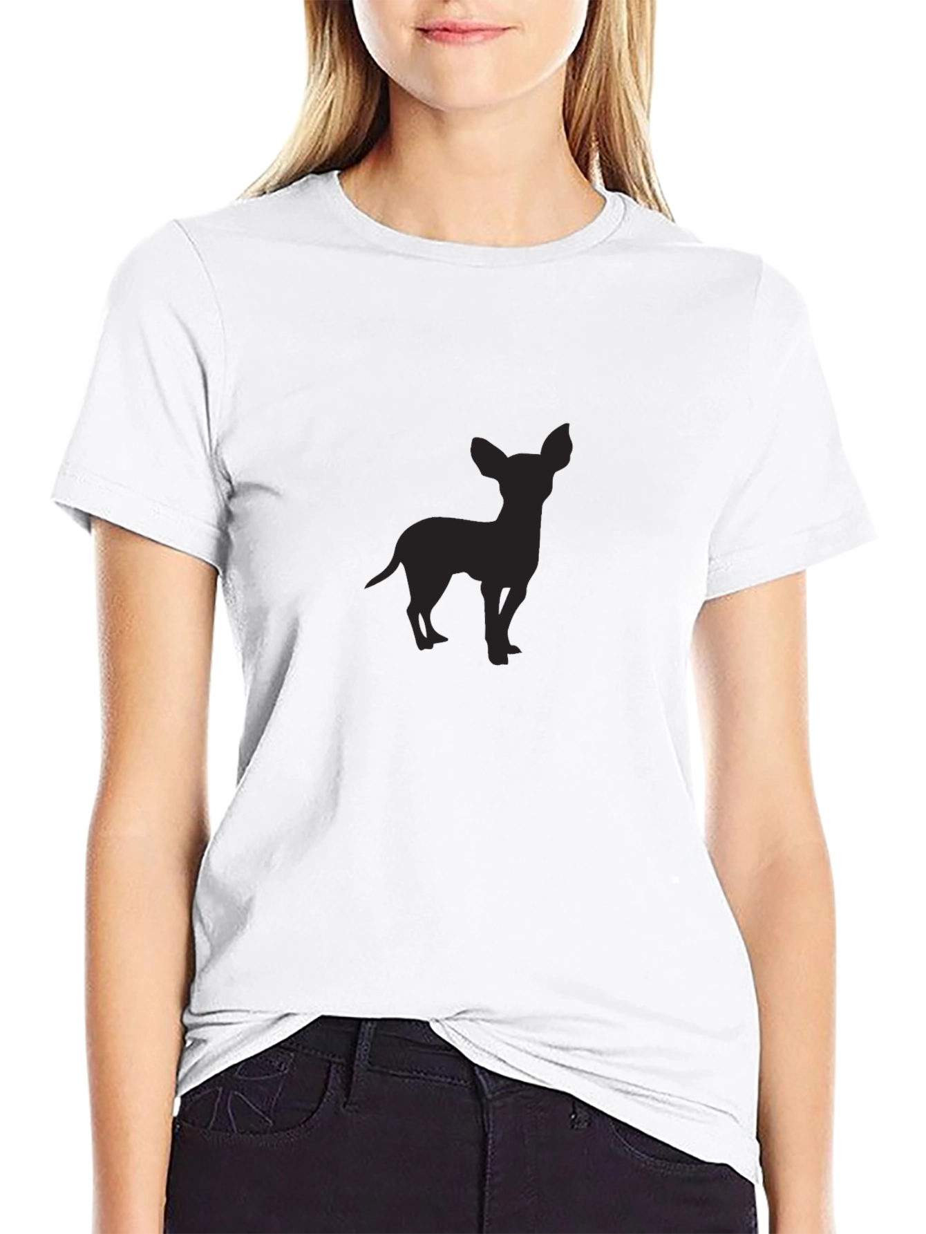 Chihuahua Silhouette Black T-Shirt