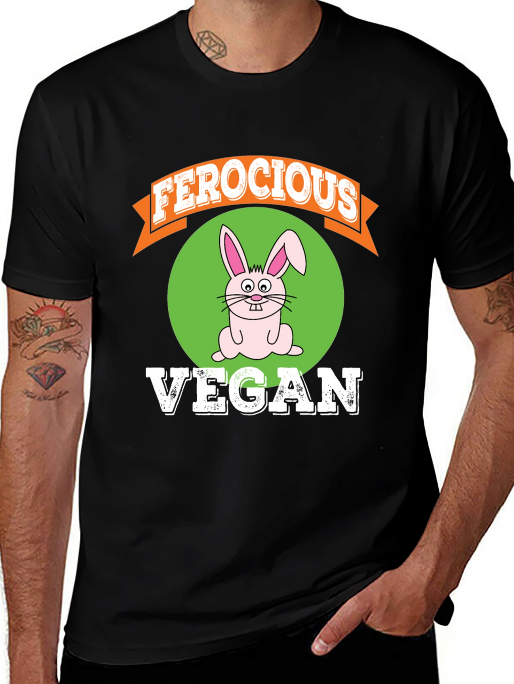 Ferocious Vegan Rabbit Graphic Tee