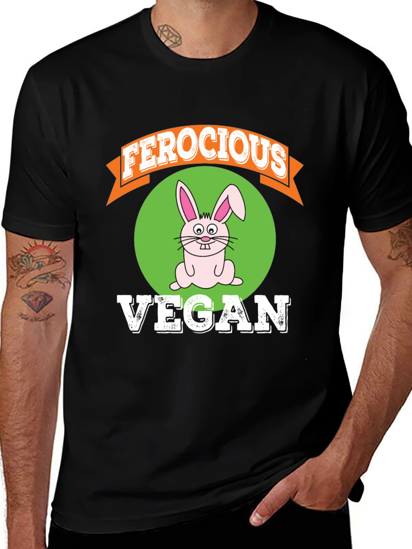 Ferocious Vegan Rabbit Graphic Tee