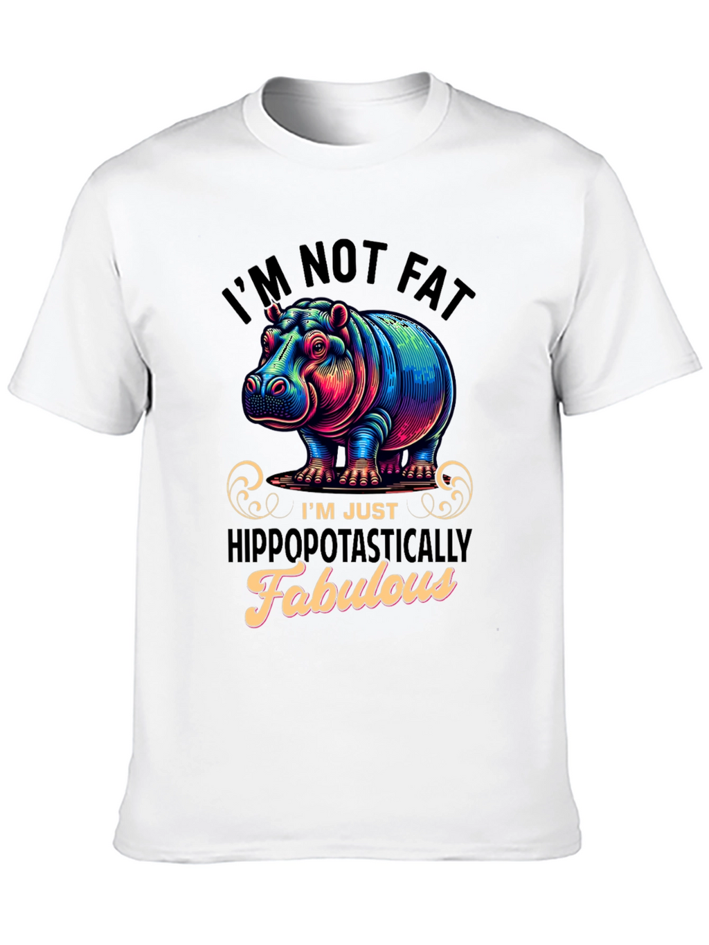 Funny Hippo Graphic T-Shirt