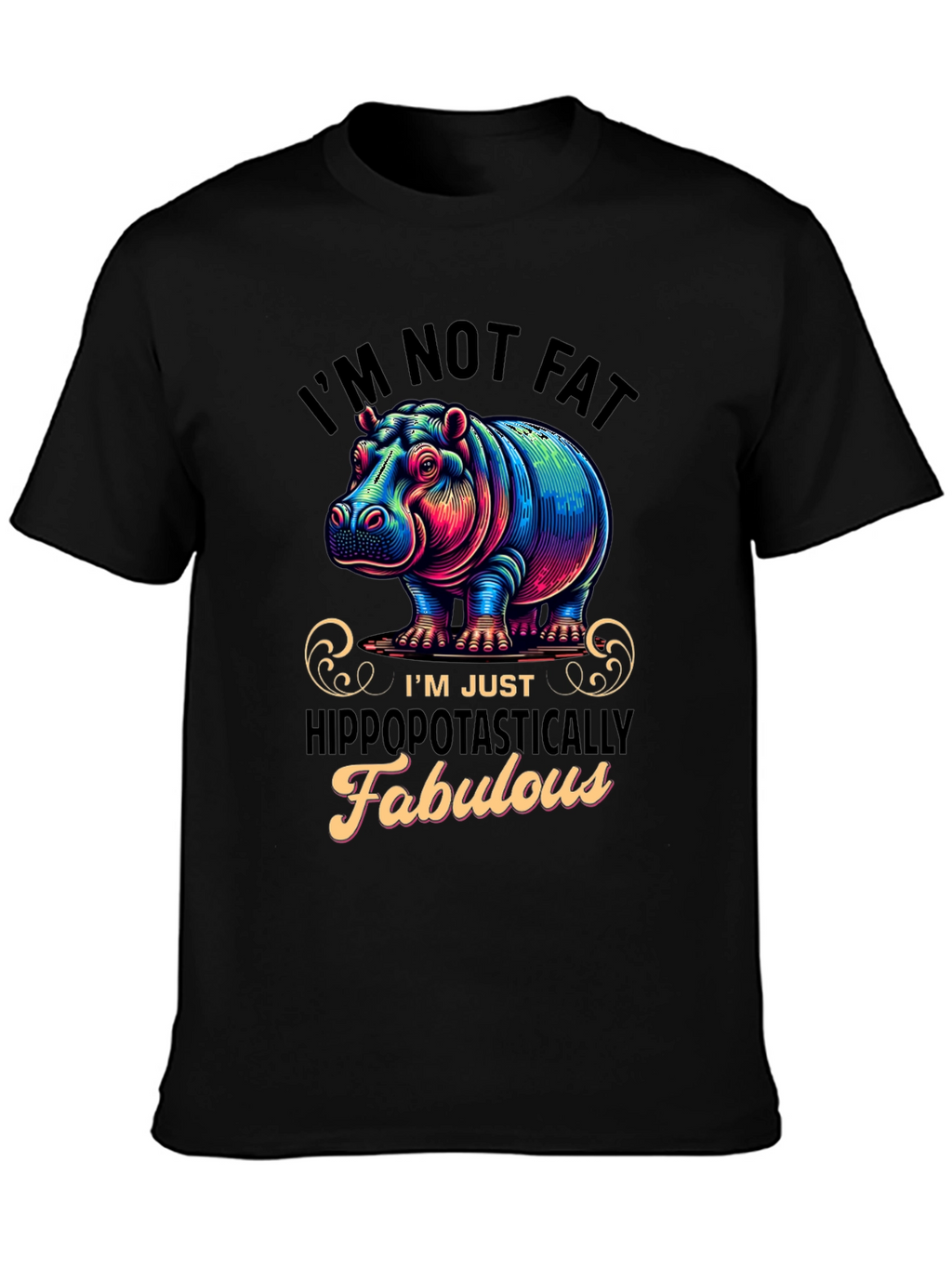 Funny Hippo Graphic T-Shirt