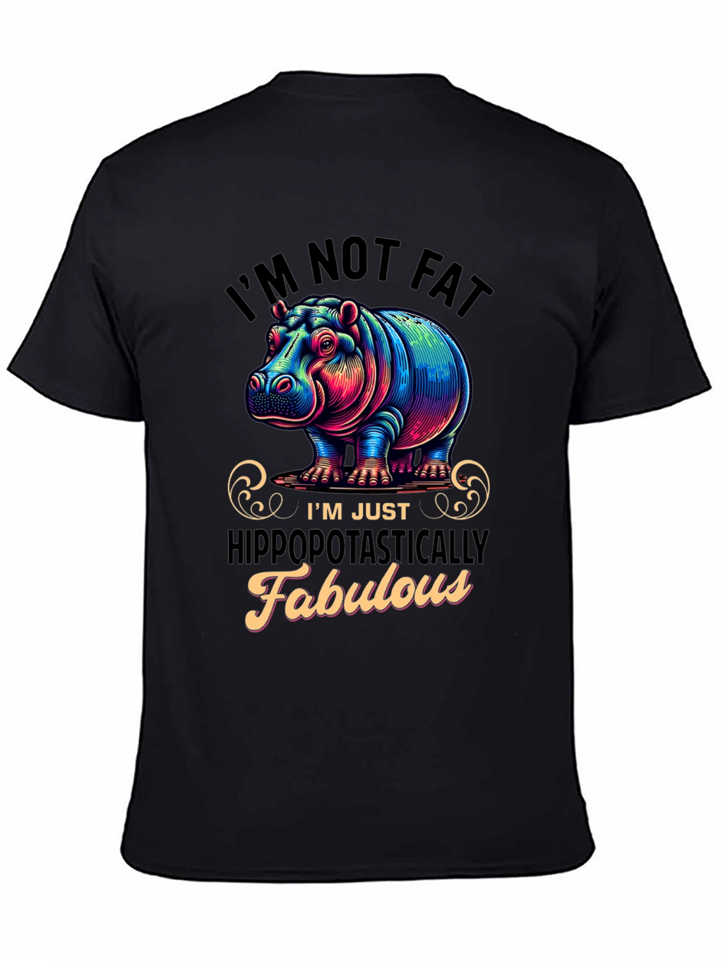 Funny Hippo Graphic T-Shirt