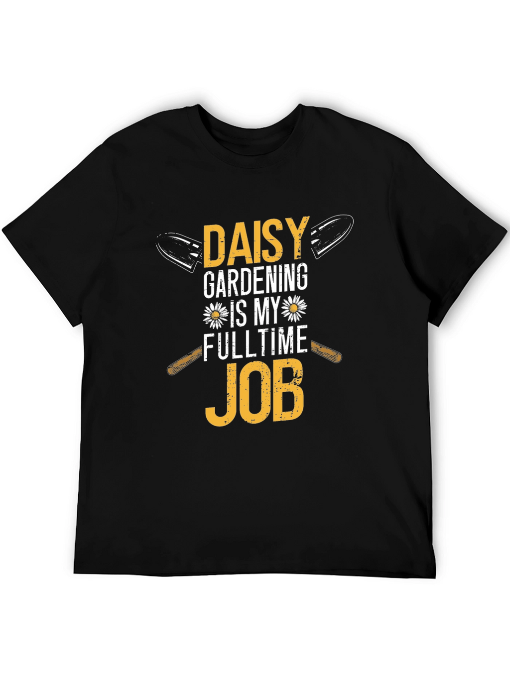 Daisy Gardening Fulltime Job Black T-Shirt