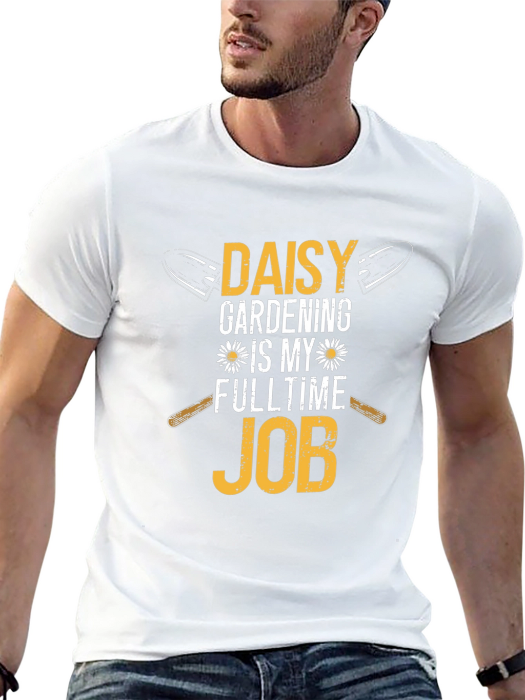 Daisy Gardening Fulltime Job Black T-Shirt